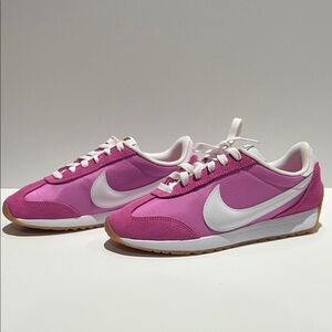 Nike Women's Fuchsia and White Sneakers